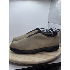 Footjoy Contour Series Mens 9 Brown Golf Mocs Shoes Soft Spikes Slip On No Laces